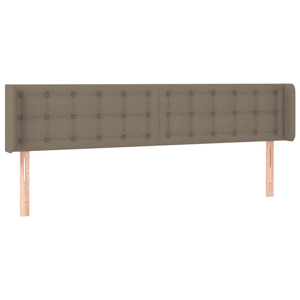 sengegavl med LED-lys 203x16x78/88 cm stof gråbrun