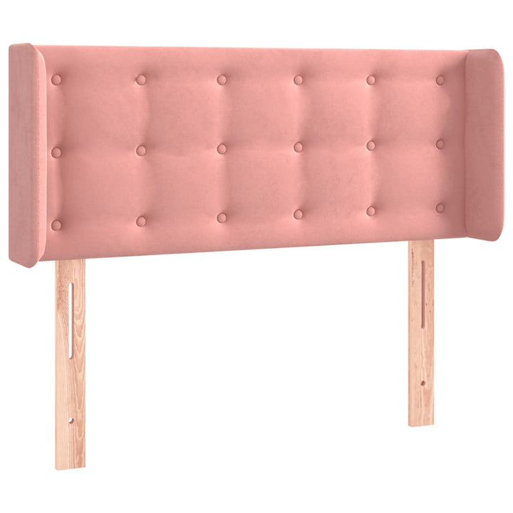 sengegavl med LED-lys 103x16x78/88 cm fløjl lyserød