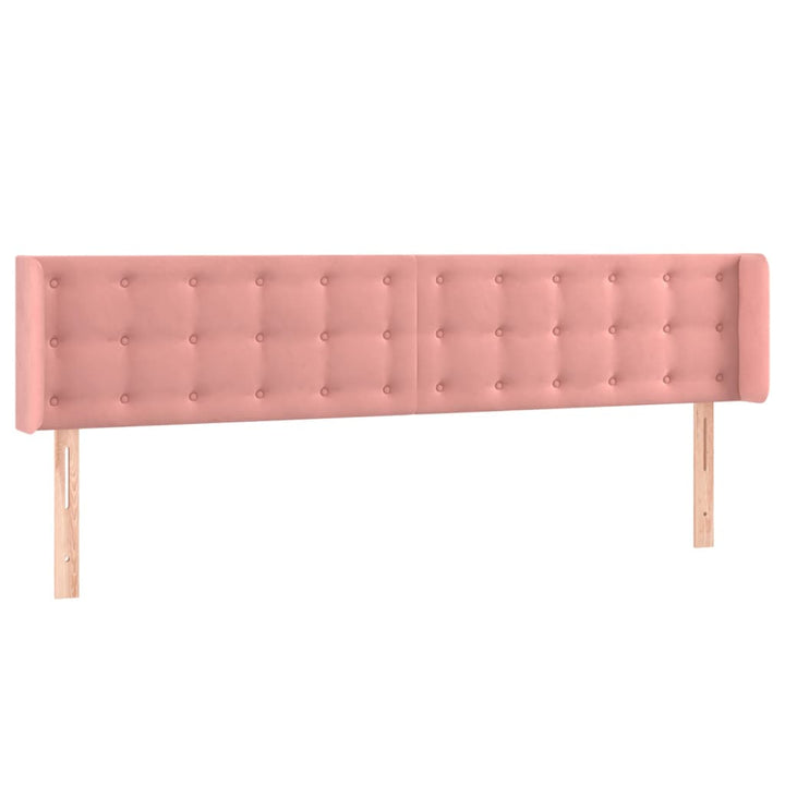 sengegavl med LED-lys 183x16x78/88 cm fløjl lyserød