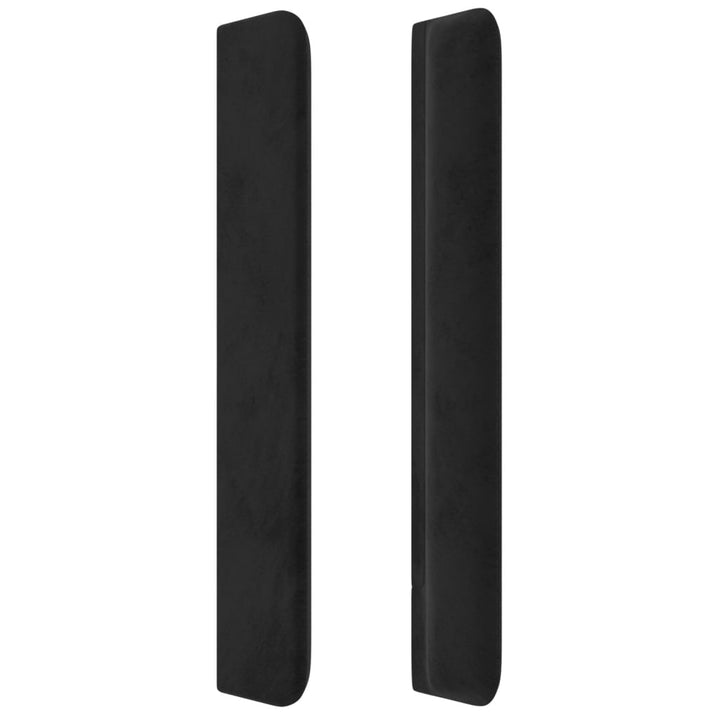 sengegavl med LED-lys 163x16x118/128 cm fløjl sort