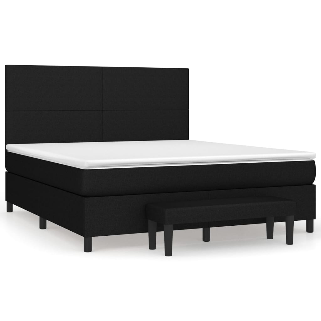 kontinentalseng med madras 160x200 cm stof sort