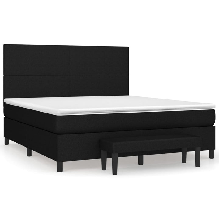 kontinentalseng med madras 160x200 cm stof sort