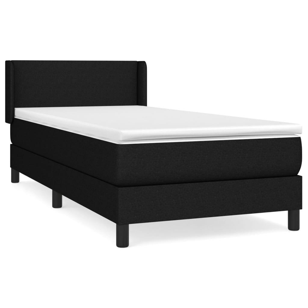 kontinentalseng med madras 90x190 cm stof sort