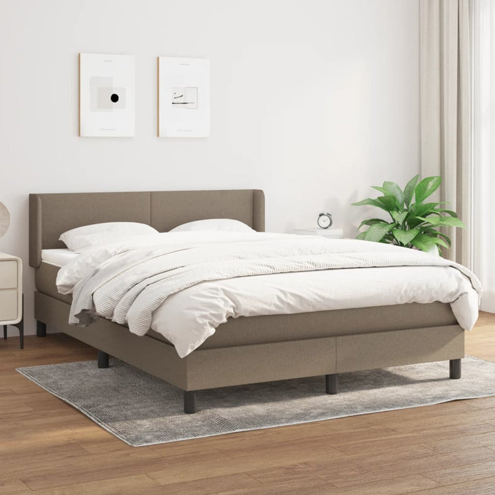 kontinentalseng med madras 140x200 cm stof gråbrun