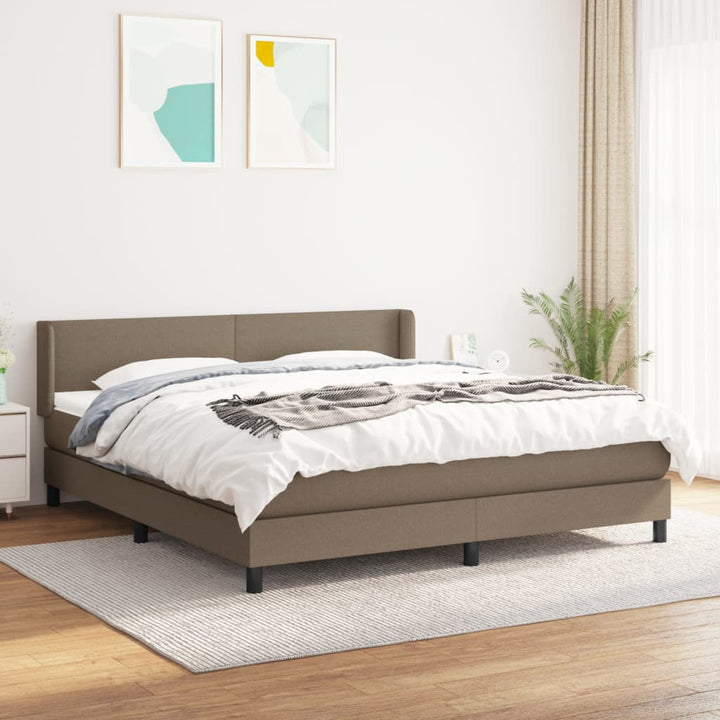 kontinentalseng med madras 180x200 cm stof gråbrun