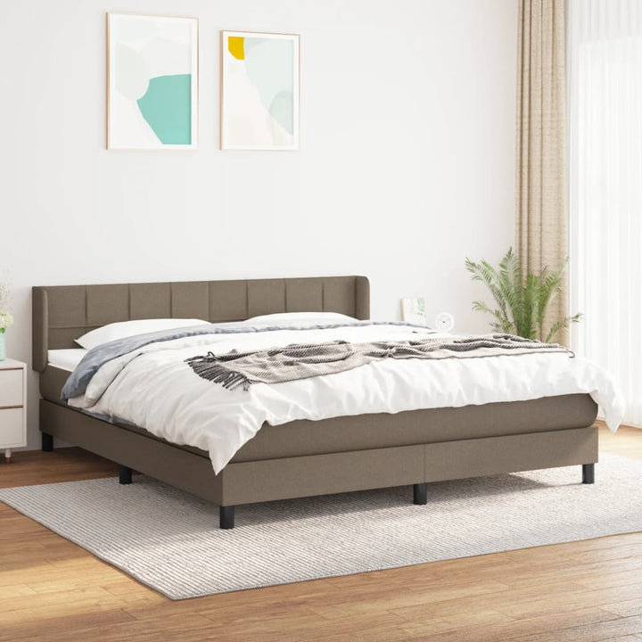kontinentalseng med madras 180x200 cm stof gråbrun