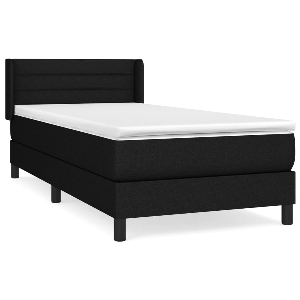 kontinentalseng med madras 90x190 cm stof sort