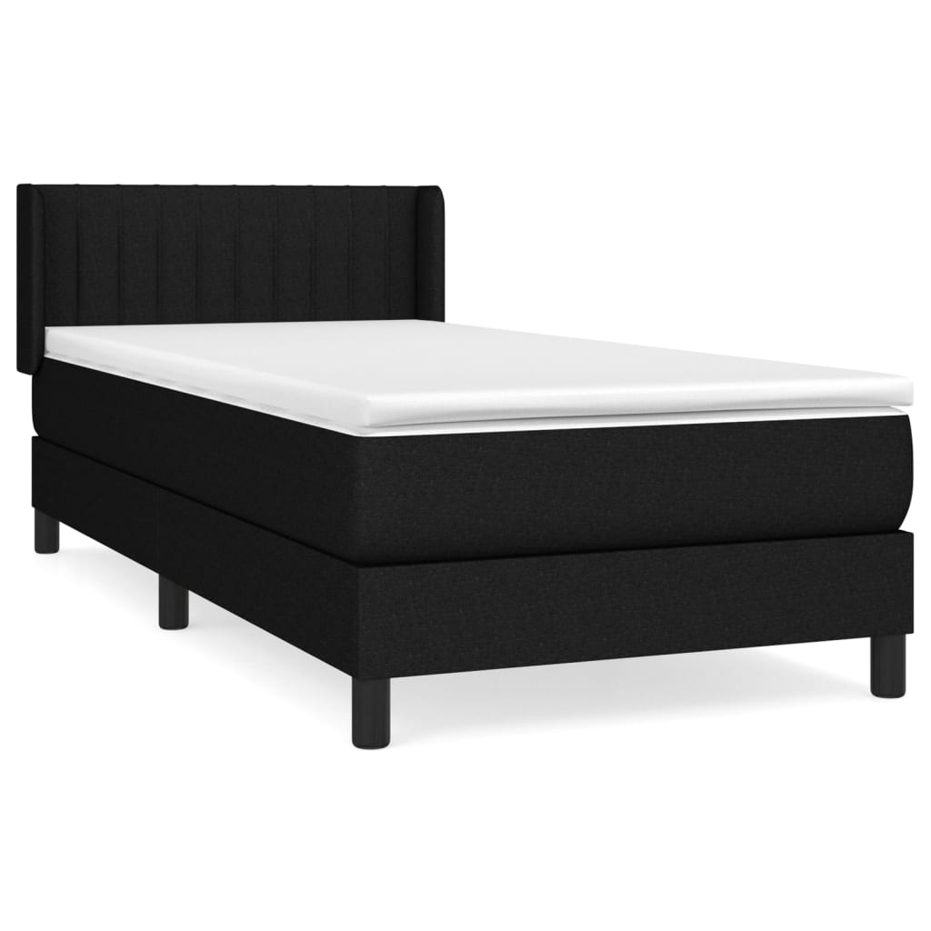 kontinentalseng med madras 90x190 cm stof sort