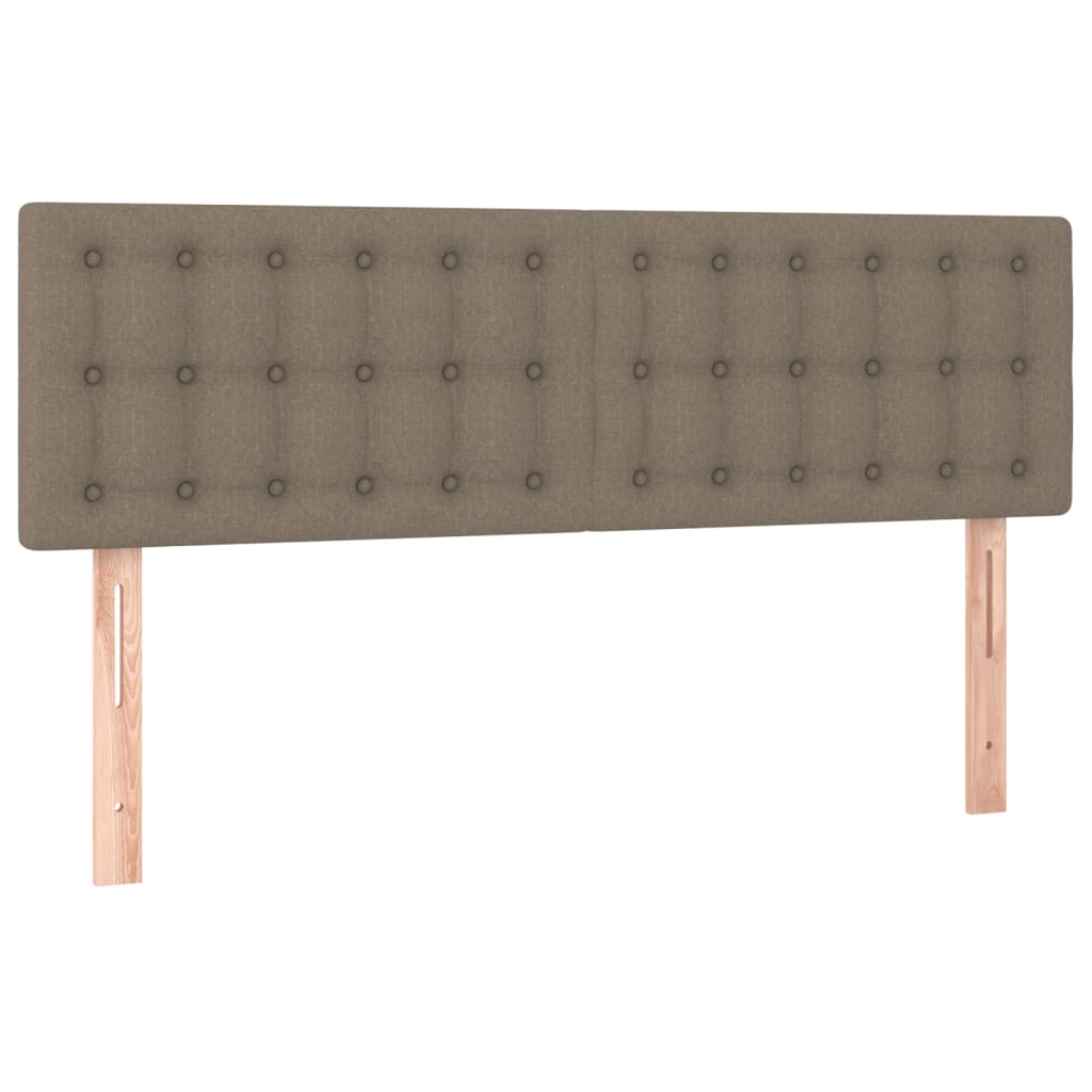 kontinentalseng med madras 140x190 cm stof gråbrun