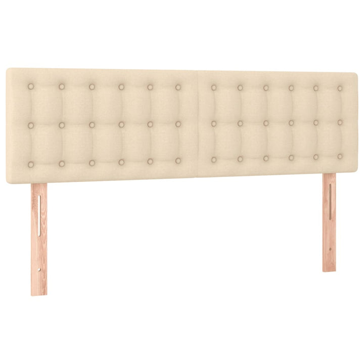 kontinentalseng med madras 140x190 cm stof cremefarvet