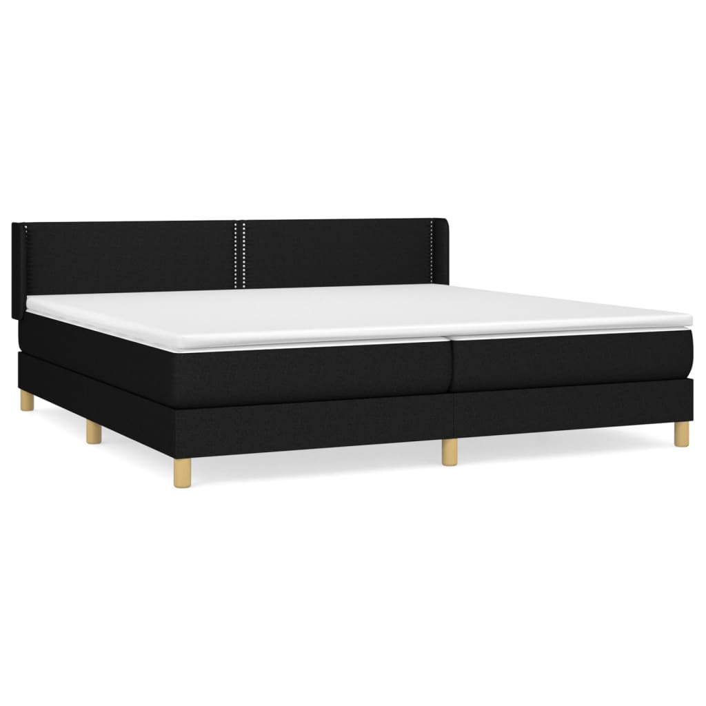 kontinentalseng med madras 200x200 cm stof sort