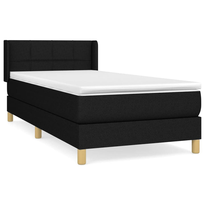kontinentalseng med madras 90x200 cm stof sort
