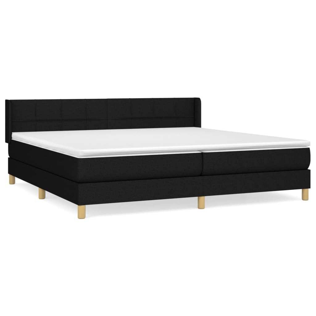 kontinentalseng med madras 200x200 cm stof sort