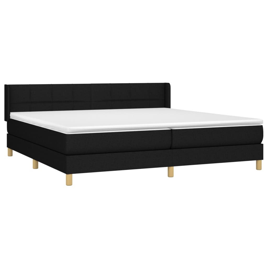 kontinentalseng med madras 200x200 cm stof sort