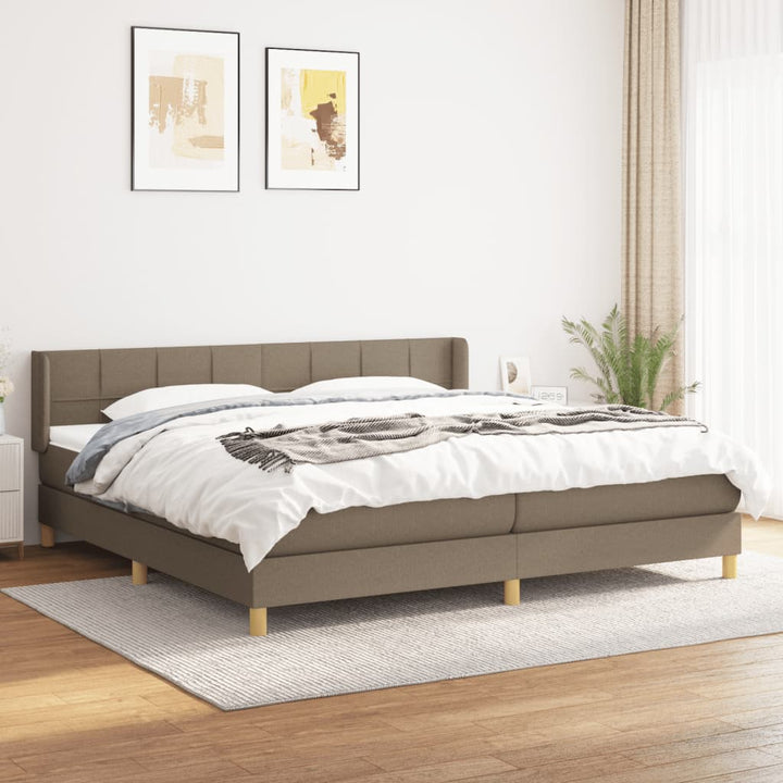 kontinentalseng med madras 200x200 cm stof gråbrun