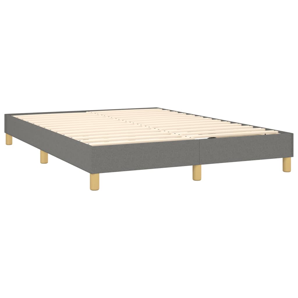 kontinentalseng med madras 140x190 cm stof mørkegrå