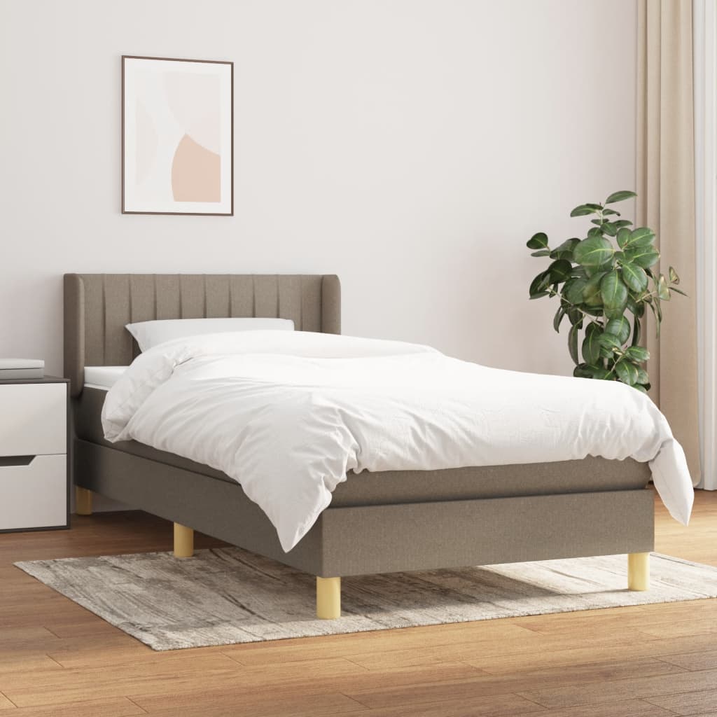 kontinentalseng med madras 80x200 cm stof gråbrun