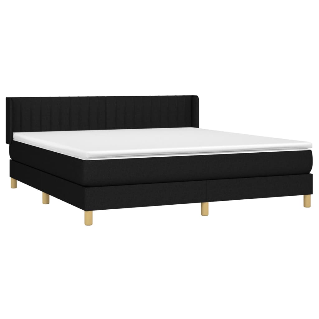 kontinentalseng med madras 160x200 cm stof sort