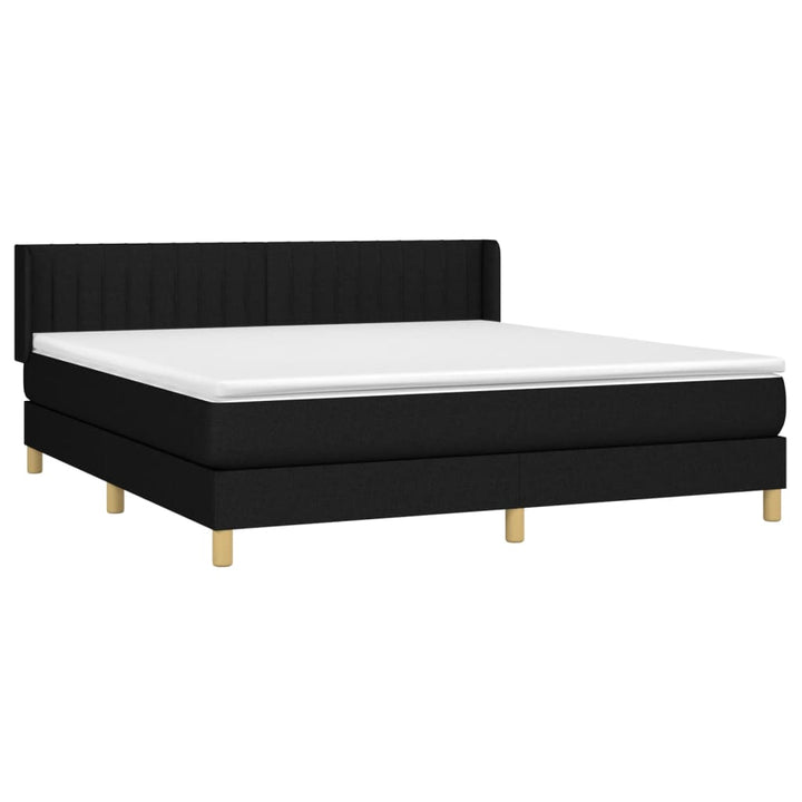 kontinentalseng med madras 160x200 cm stof sort