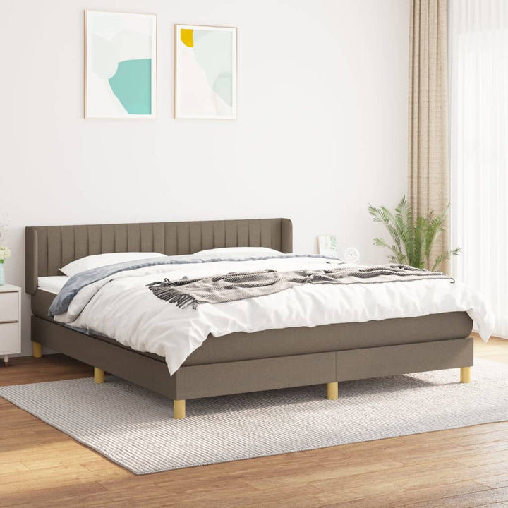 kontinentalseng med madras 160x200 cm stof gråbrun