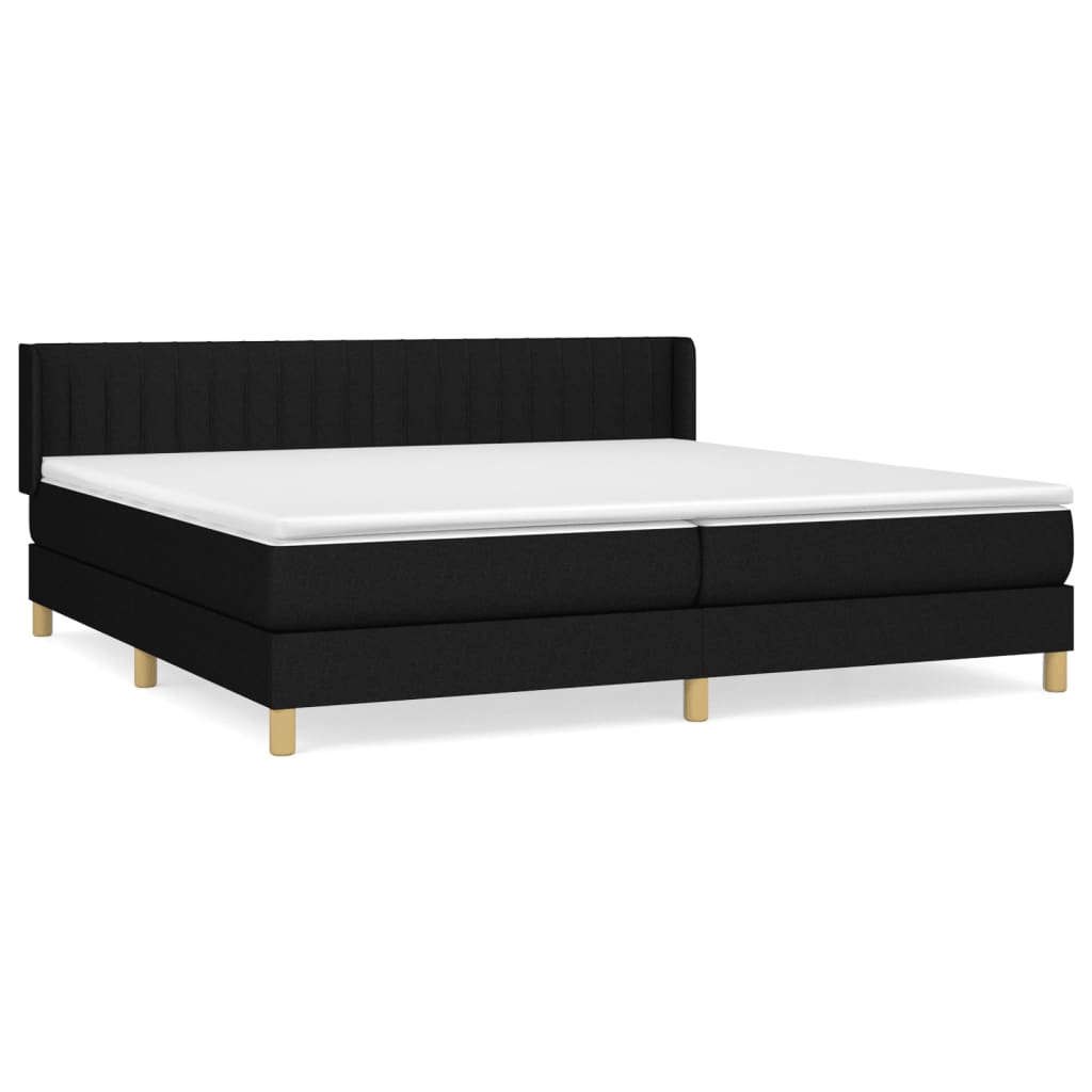 kontinentalseng med madras 200x200 cm stof sort