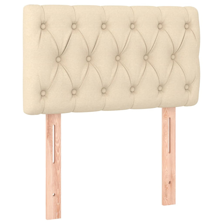 kontinentalseng med madras 80x200 cm stof cremefarvet