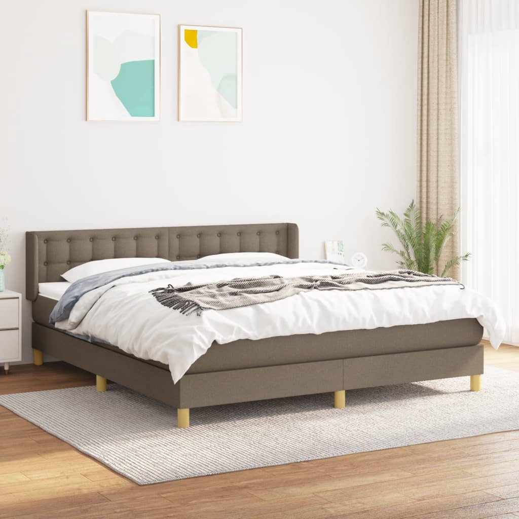 kontinentalseng med madras 160x200 cm stof gråbrun
