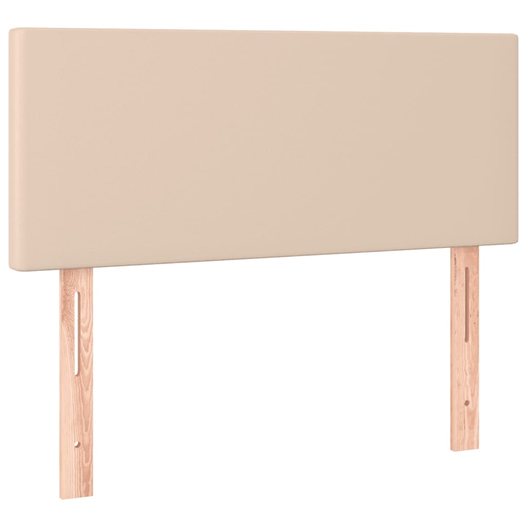 kontinentalseng 90x190 cm kunstlæder cappuccinofarvet