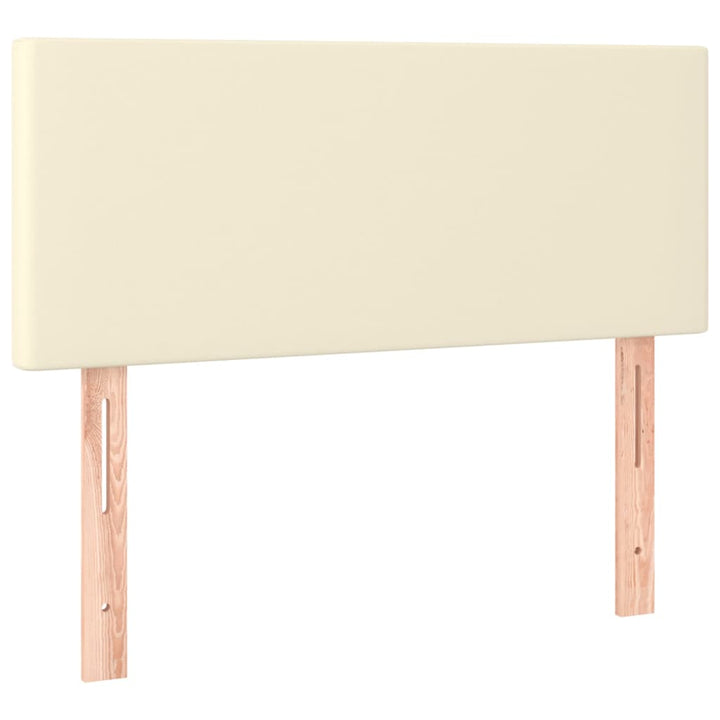 kontinentalseng med madras 100x200 cm kunstlæder cremefarvet