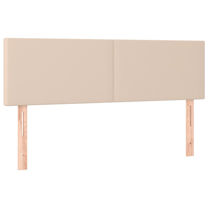kontinentalseng 140x190 cm kunstlæder cappuccinofarvet
