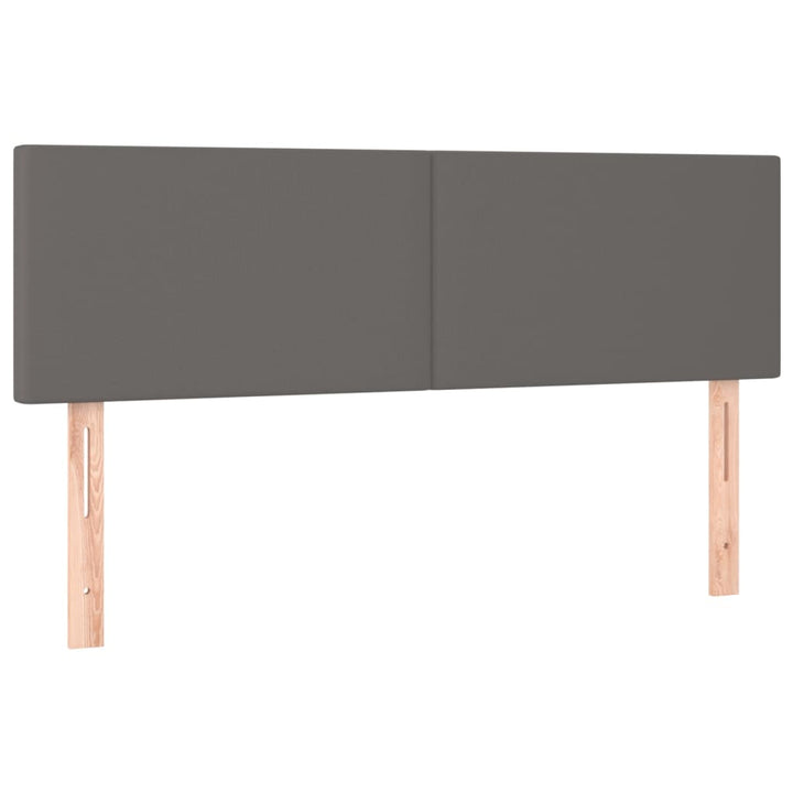 kontinentalseng med madras 140x200 cm kunstlæder grå