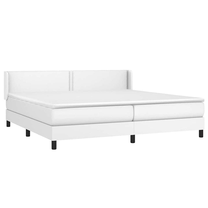 kontinentalseng med madras 200x200 cm kunstlæder hvid