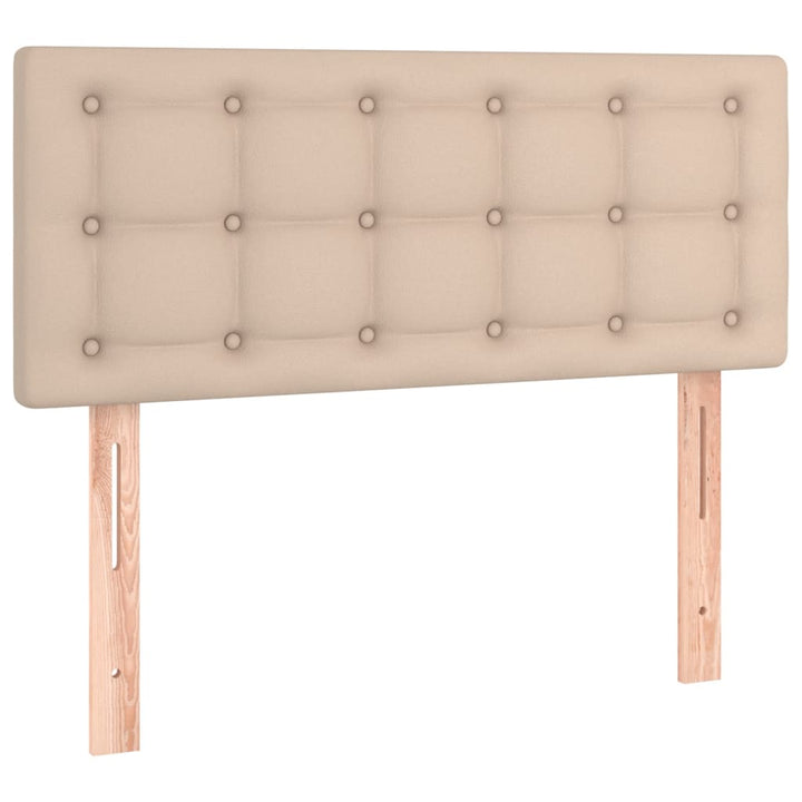 kontinentalseng 100x200 cm kunstlæder cappuccinofarvet
