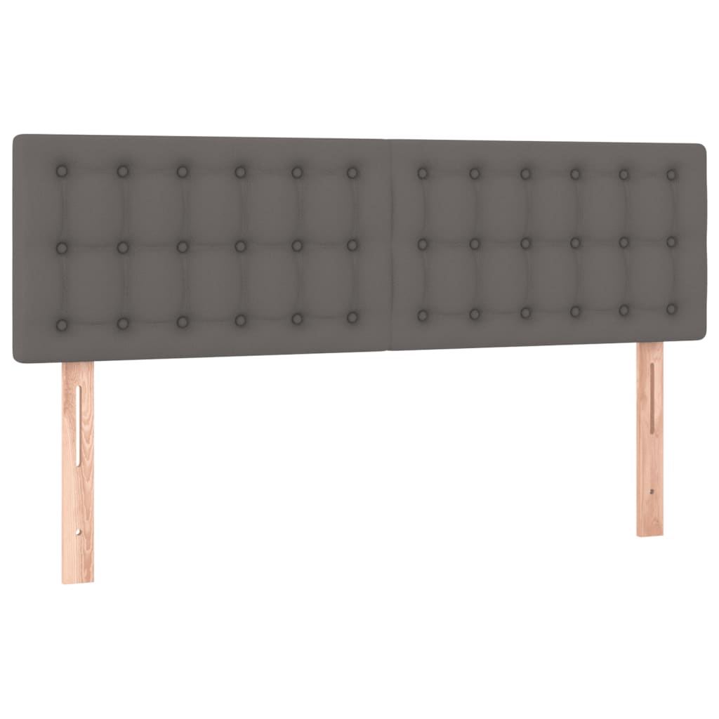 kontinentalseng med madras 140x190 cm kunstlæder grå