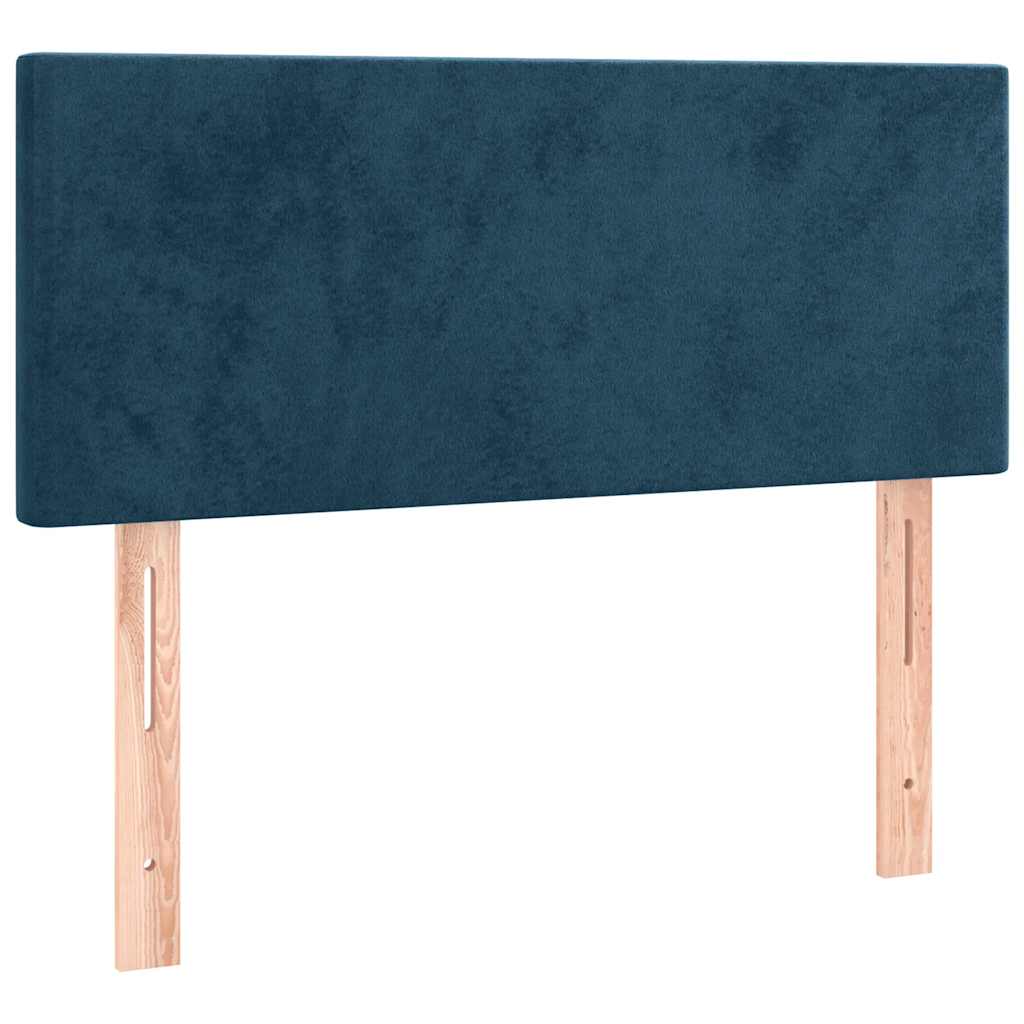 kontinentalseng med madras 90x200 cm fløjl mørkeblå