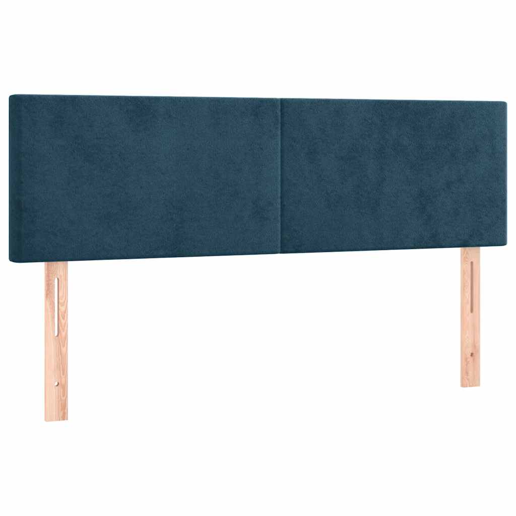 kontinentalseng med madras 140x190 cm fløjl mørkeblå