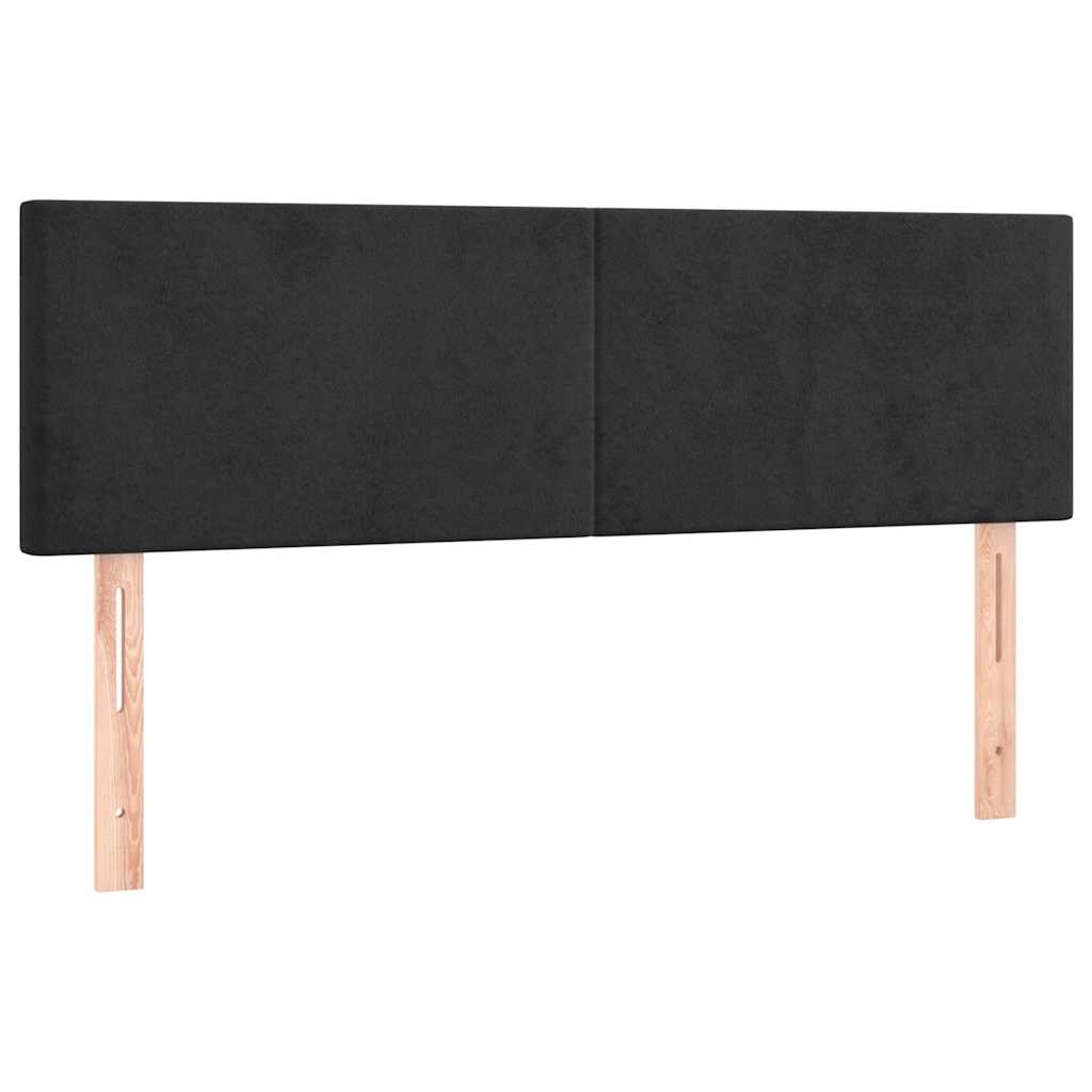 kontinentalseng med madras 140x200 cm fløjl sort