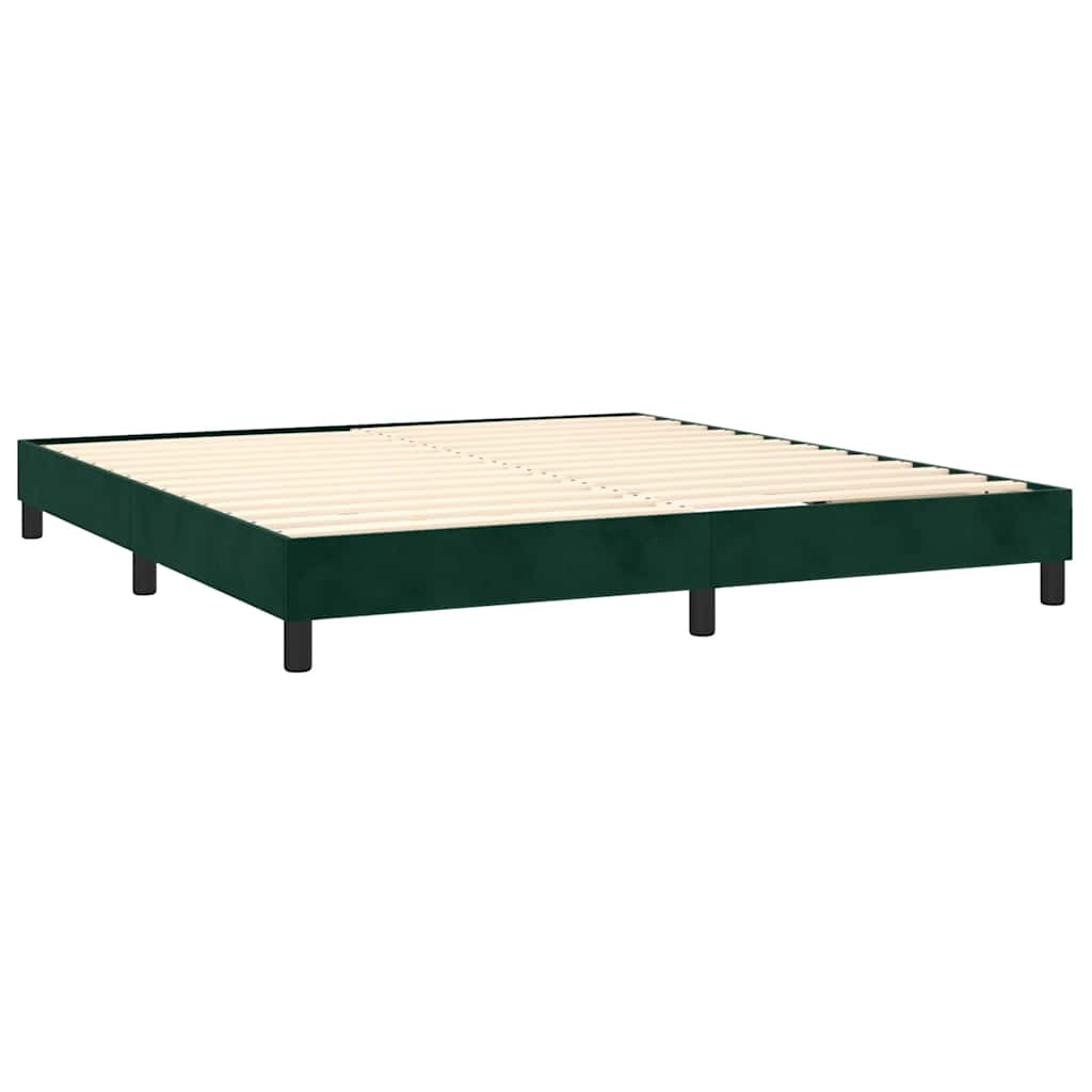 kontinentalseng med madras 160x200 cm fløjl mørkegrøn
