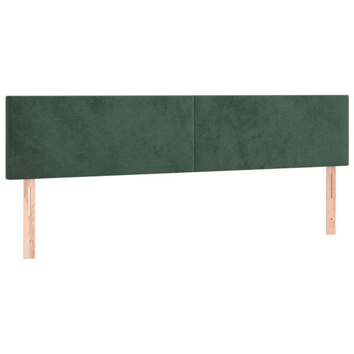 kontinentalseng med madras 200x200 cm fløjl mørkegrøn