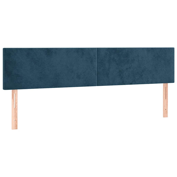 kontinentalseng med madras 200x200 cm fløjl mørkeblå