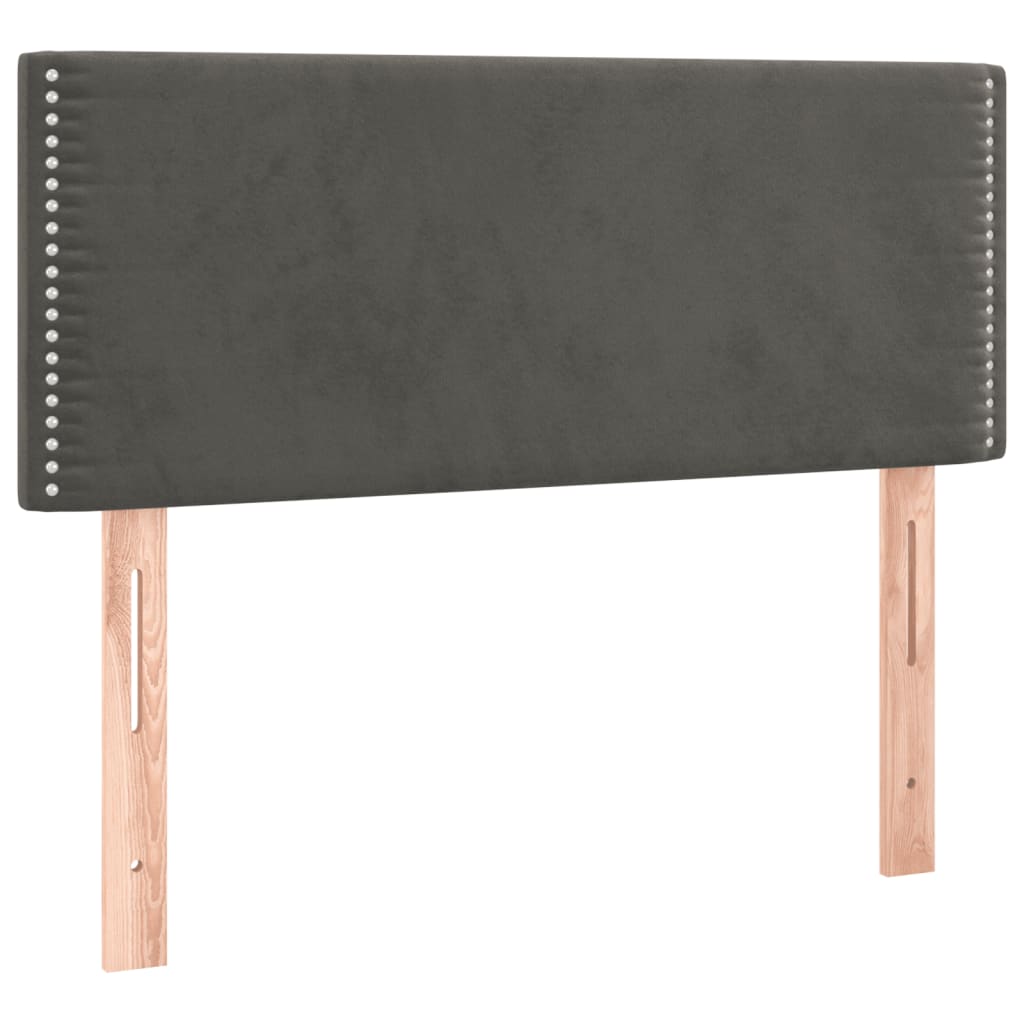 kontinentalseng med madras 100x200 cm fløjl mørkegrå