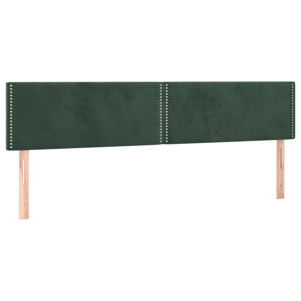 kontinentalseng med madras 200x200 cm fløjl mørkegrøn