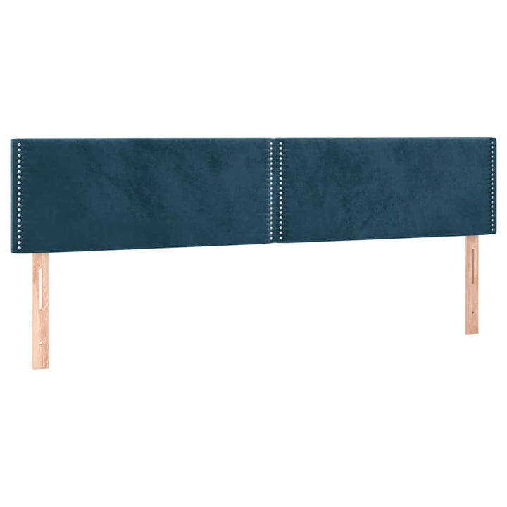 kontinentalseng med madras 200x200 cm fløjl mørkeblå