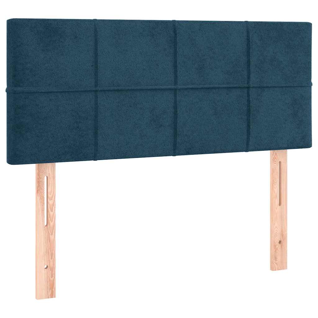 kontinentalseng med madras 100x200 cm fløjl mørkeblå