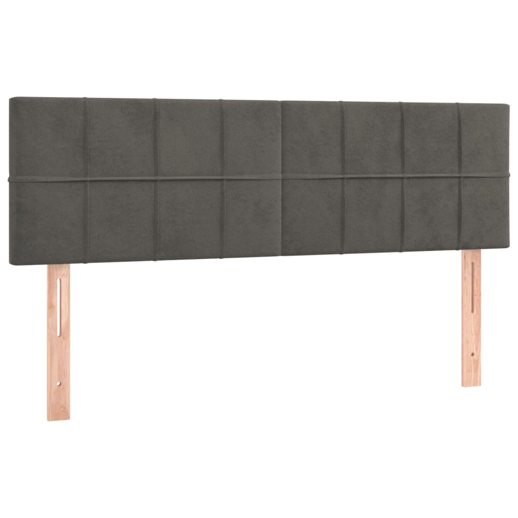 kontinentalseng med madras 140x190 cm fløjl mørkegrå