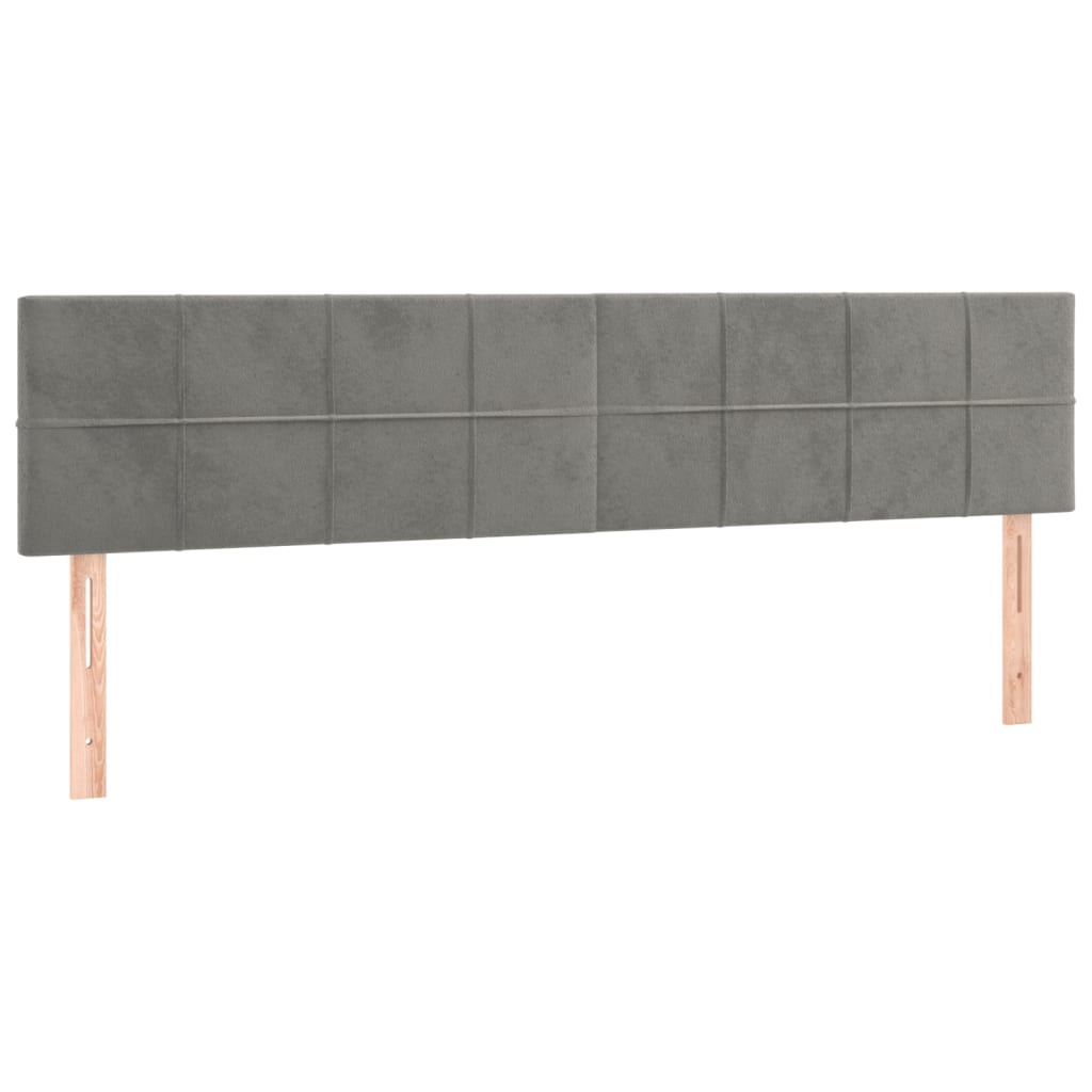 kontinentalseng med madras 200x200 cm fløjl lysegrå