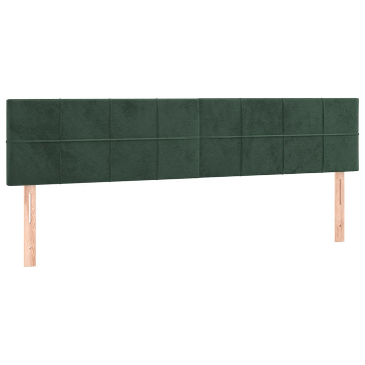 kontinentalseng med madras 200x200 cm fløjl mørkegrøn