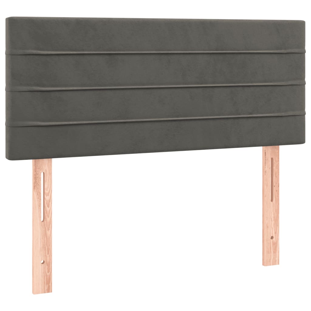 kontinentalseng med madras 90x190 cm fløjl mørkegrå