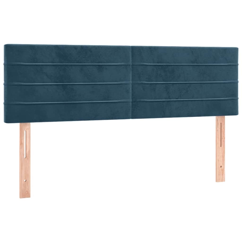kontinentalseng med madras 140x190 cm fløjl mørkeblå