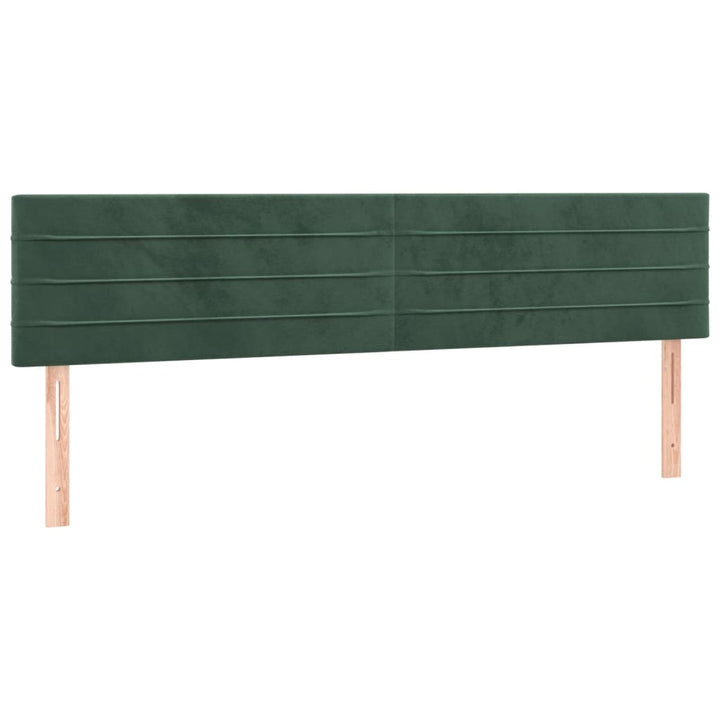 kontinentalseng med madras 200x200 cm fløjl mørkegrøn